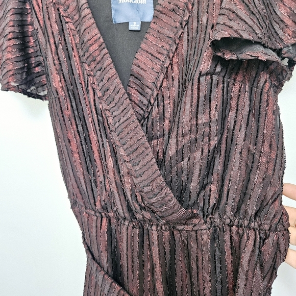 Modcloth Sz Small Your Time To Shine Metallic Elegant Burgundy Maxi Flowy Dress - Picture 8 of 14